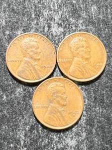 1942P-D-S US WHEAT CENTS