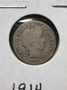 1914 US BARBER DIME