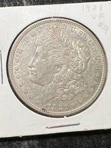 1921 US MORGAN SILVER DOLLAR VF