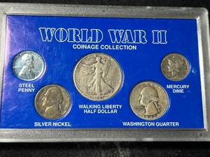 WORLD WAR II US 5 COIN COLLECTION
