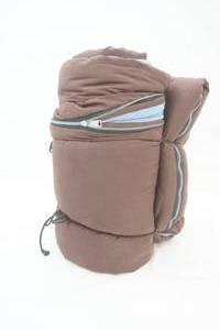 Vintage Cotton Sleeping Bag. Brown wlight-blue inside