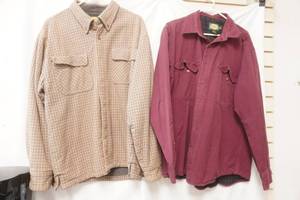 (2ct) Cabelas Mens Size L. Insulated Button Up Shirts. Good Condition