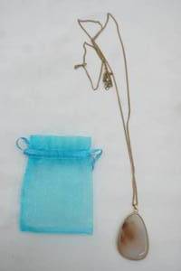 Teardrop-Shaped Natural Stone Pendant Necklace