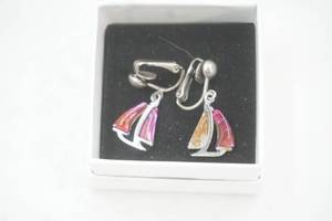 Jewelry Lot Sailboat Clip Earrings