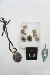 Fashion Jewelry Lot Owl Pendant Necklace, Earrings