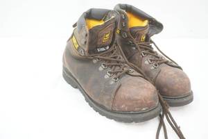 Caterpillar Mens Size 10 Steel Toe Brown Boots