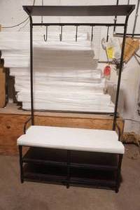 Entryway Hall Coat Rack, Bench, Shoe Storage