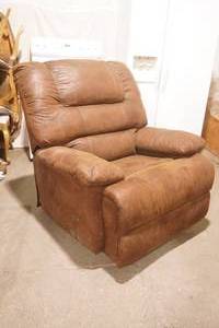 Brown Suede Recliner Rocker