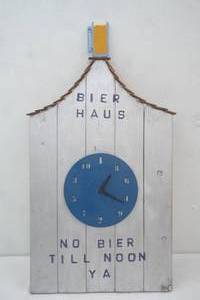 Bier House Sign, Handmade,Not A working clock , 33 x17