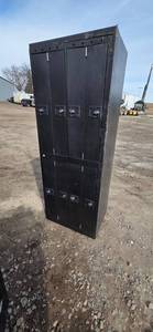 8-Compartment Steel Locker Cabinet - Black Industrial Storage Lockers