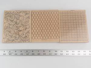 Stampin Up Background Stamp Set - Paisley Swirl, Honeycomb Hex, Grid (3 Wood Stamps)