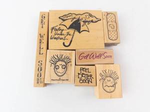 Whippersnapper Designs J008 Get Well Soon Rubber Stamp Set - Assorted Messages