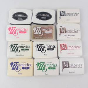Memories Ink Pads - Dye Inkpad & Embossing Inkpad, Acid-Free, Assorted Colors Group of 12