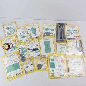 Taylored Expressions Stamp & Die Set Lot - Build a Cake, Banner Stacklets 4, On the Water, Wedding Bouquet