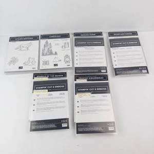 Stampin Up Stamp Sets Lot (6) - Stylish Sketches, Campology, Rocking Horse, Snowflake Wishes, Sparkle of the Season, Frosted Gingerbread