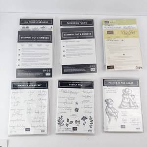 Stampin Up Cardmaking Stamp Sets & Dies Lot of 9