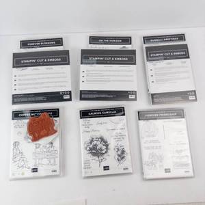 Stampin Up Assorted Stamp Sets - Forever Blossoms, On the Horizon, Coffee with Friends, Calming Camellia, Gumball Greetings, Forever Friendship (Lot of 9)