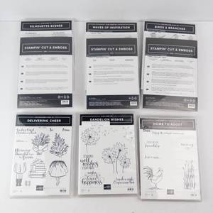 Stampin Up Stamp Sets & Dies Lot - Silhouette Scenes, Dandelion Wishes, Waves of Inspiration
