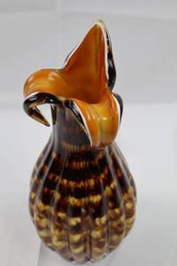 Vintage Hand-Blown Art Glass Vase - Tortoise Pattern