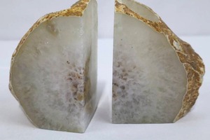 Natural Crystal Agate Geode Bookends (Lot of 2)