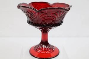 Fenton Ruby Red Tokyo Pattern Candy Dish&nbsp