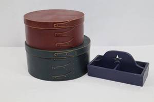 Set of Wooden Shaker Design Nesting Boxes with Swallowtail Joints &amp Lids