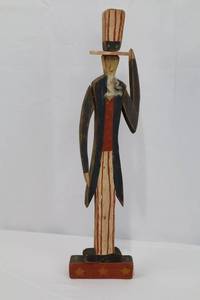 Uncle Sam Folk Art Wooden Figure - Americana, 22 12 in Tall