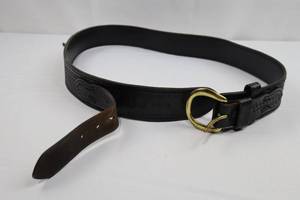 Bianchi Leather Gun Belt with Brass Buckle - Size 46