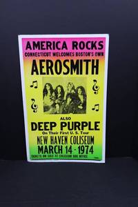 Aerosmith & Deep Purple Concert Poster 1974 - New Haven Coliseum