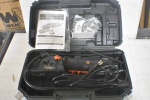 WEN 36704 4.2-Amp 3-38-Inch Plunge Cut Compact Circular Saw with Laser, Carrying Case. and three blades