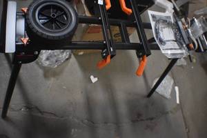 WEN MSA330 Collapsible Rolling Miter Saw Stand with 3 Onboard Outlets