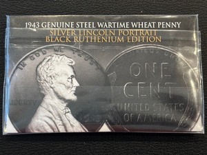 1943 Lincoln Cent Silver Lincoln Portrait Black Ruthenium Edition