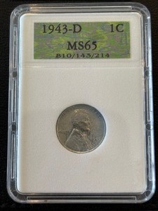1943-D Lincoln Steel Cent NCGS MS65