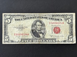 1953 B Red Seal $5 Dollar Note