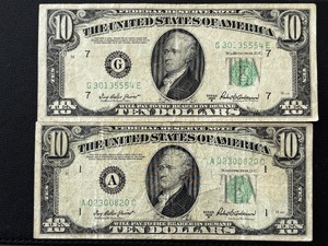 1950 Green Seal $10 Dollar Federal Reserve Notes