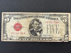 1928 C Red Seal $5 Dollar Note