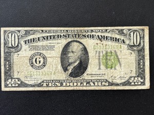 1928 B Green Seal $10 Dollar Federal Reserve Note
