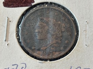 1837 Coronet Head Cent Beaded Cords