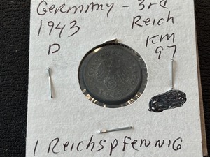 1943-D Third Reich 1 Reichspfennig