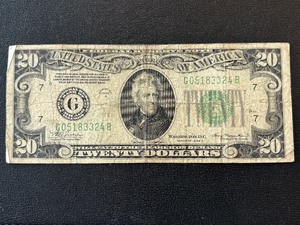 1934 A Green Seal $20 Dollar Federal Reserve Note
