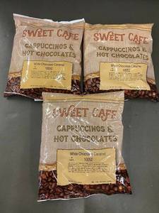 Sweet Cafe Cappuccinos & Hot Chocolates White Chocolate Caramel 12 lb Bags (Lot of 3)