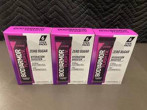 BodyArmor Flash IV Hydration Booster Zero Sugar - Grape, 6-stick Pack (3 Boxes)