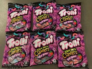 Trolli Sour Brite Crawlers Very Berry Gummi Candy (Lot of 6)