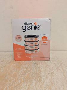 NEW DIAPER GENIE 4 PACK REFILLS CLEAN LAUNDRY AROMA