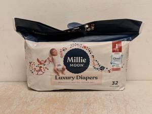 NEW MILLIE MOON LUXURY DIAPERS SIZE 1  32 CT.