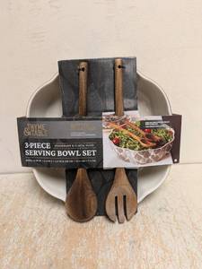 NEW THYME & TABLE HARVEST COLLECTION 3-PIECE SERVING BOWL SET