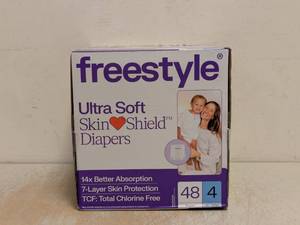 NEW FREESTYLE ULTRA SOFT SKIN SHIELD DIAPERS SIZE 4  48CT.