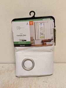 NEW MAINSTAYS 2 PANELS IVORY CURTAIN PAIR 37IN X 63IN