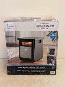 NEW MAINSTAYS 4-ELEMENT INFRARED QUARTZ HEATER WREMOTE