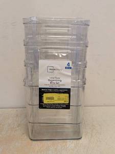 NEW MAINSTAYS LARGEDEEP ORGANIZING BIN SET 4PC.